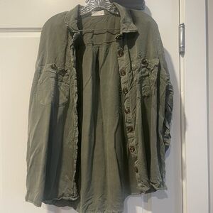 Maurices Sage Green Relaxed Fit Shirt size 1